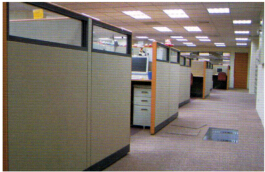 方塊地毯安裝于網(wǎng)絡(luò)地板上